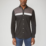 Long Sleeved Stripe Shirt // Black (S)