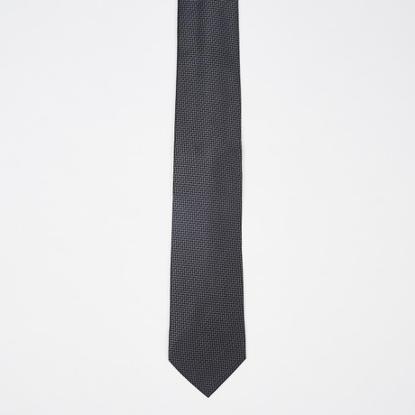 Herringbone Silk Tie // Black