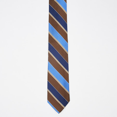 Bold Stripe Tie // Blue + Brown
