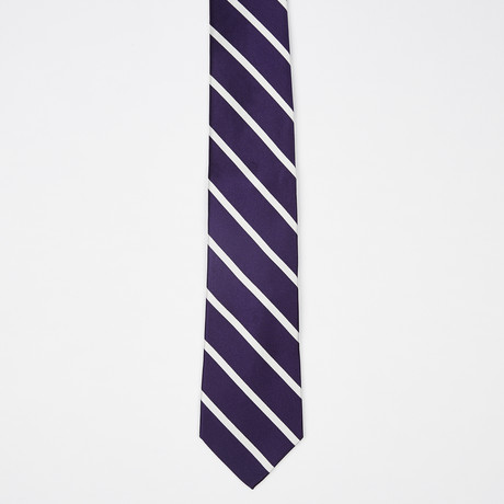Sailor Stripe Silk Tie // Purple