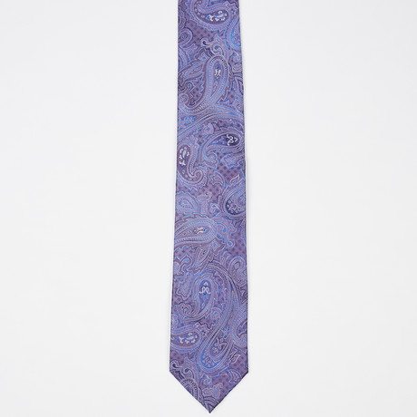 Paisley Striping Silk Tie // Purple