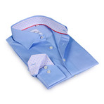 Galvin Button-Up Shirt // Light Blue + Micro Floral Trims (US: 16R)