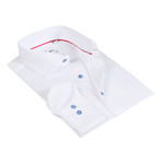 Peter Button-Up Shirt // White + Light Blue (US: 17.5R)