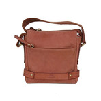 Gallard Nubuck Embossed Satchel // Cognac