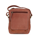 Bolso Satchel + Pocket Flap // Cognac