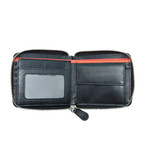 Hook Zip Bifold // Black + Red (No Coin Pouch)