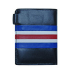 Tall Orsay Striped Wallet + Left Pocket Slot // Black