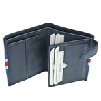 Tall Orsay Striped Wallet + Left Pocket Slot // Black