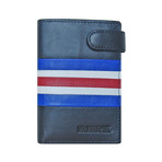 Tall Orsay Striped Wallet + Right Pocket Slot // Black