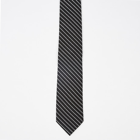 Rope Stripes Silk Tie // Black