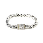 Byzantine Bracelet + Box Lock // Silver (8")