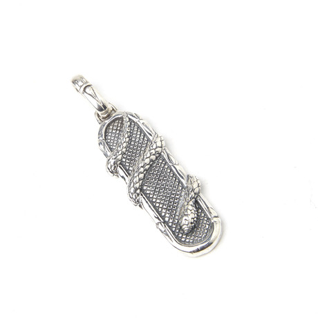 Sterling Silver Snake Wrap Around Dog Tag Pendant