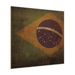 Brazil Flag (23"W x 23"H Wooden Print)
