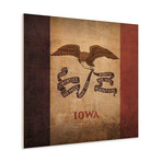 Iowa Flag (23"W x 23"H Wooden Print)