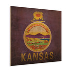 Kansas Flag (23"W x 23"H Wooden Print)