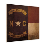 North Carolina Flag (23"W x 23"H Wooden Print)