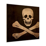 Jolly Roger (Pirate) Flag (23"W x 23"H Wooden Print)