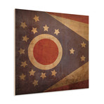 Ohio Flag (23"W x 23"H Wooden Print)