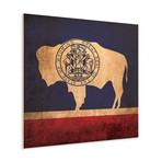 Wyoming Flag (23"W x 23"H Wooden Print)