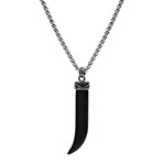 Black Onyx Wolf's Fang Necklace