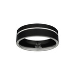 Simple Black Steel Ring (Size 8)