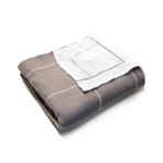 Cashmere Blend Throw // Square Pattern (Light Gray, Charcoal)