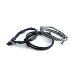Paracord Slider + Leather Bracelet // Set of 3