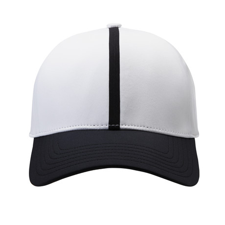 Justin Single Stripe Baseball Cap // White + Black