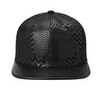 Pat Flat Brim Strapback Baseball Cap // Black