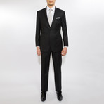 2 Button Notch Lapel Wool Suit // Black (US: 38R)