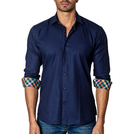 Long-Sleeve Button-Up // Royal Blue (S)
