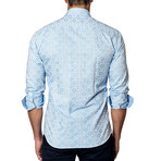 Long-Sleeve Button-Up // Baby Blue Jacquard (M)