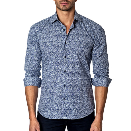 Long-Sleeve Button-Up // Blue Print (S)