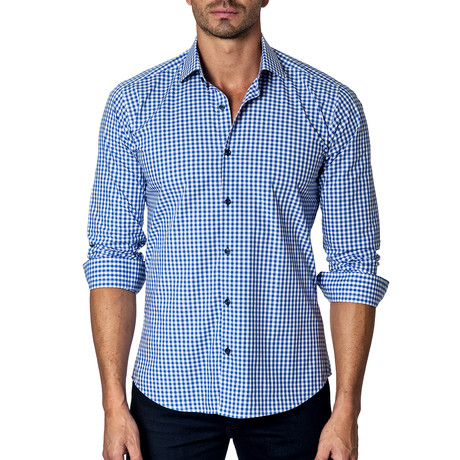 Long-Sleeve Button-Up // Blue Gingham (S)