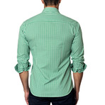 Long-Sleeve Button-Up // Green Gingham (L)
