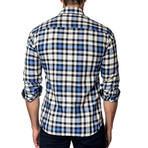 Long-Sleeve Button-Up // White + Blue Check (2XL)