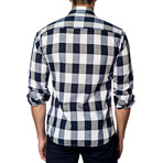 Long-Sleeve Button-Up // Black + White Check (L)
