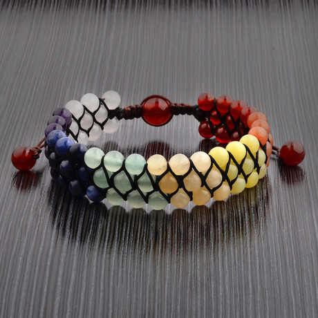 Multi Natural Stone Adjustable Bead Bracelet
