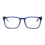 Saint Laurent // Thin Rectangle Frame // Shiny Transparent Blue
