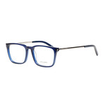 Saint Laurent // Thin Rectangle Frame // Shiny Transparent Blue