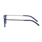 Saint Laurent // Thin Rectangle Frame // Shiny Transparent Blue