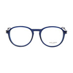 Saint Laurent // Thin Oval Frame // Shiny Transparent Blue