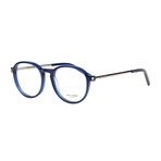 Saint Laurent // Thin Oval Frame // Shiny Transparent Blue