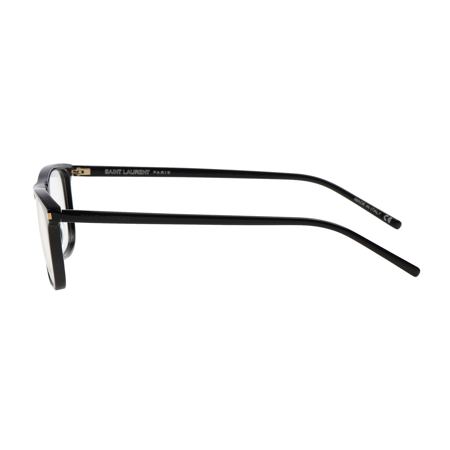 Saint Laurent // Thin Rectangle Frame // Shiny Black Brioni & Saint