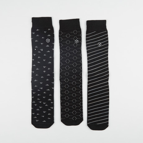 Simple Classic Combo 1 // Black + Grey Dress Socks