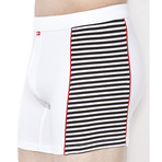 Side Stripe Boxer // White + Black (S)