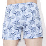 Abstract Floral Boxer // Blue (L)