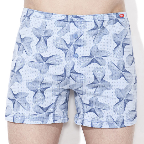 Abstract Floral Boxer // Blue (S)