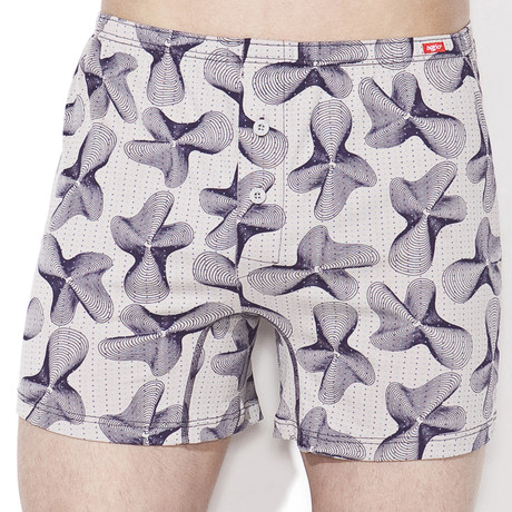 Abstract Floral Boxer // Gray (S)