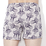Abstract Floral Boxer // Gray (M)